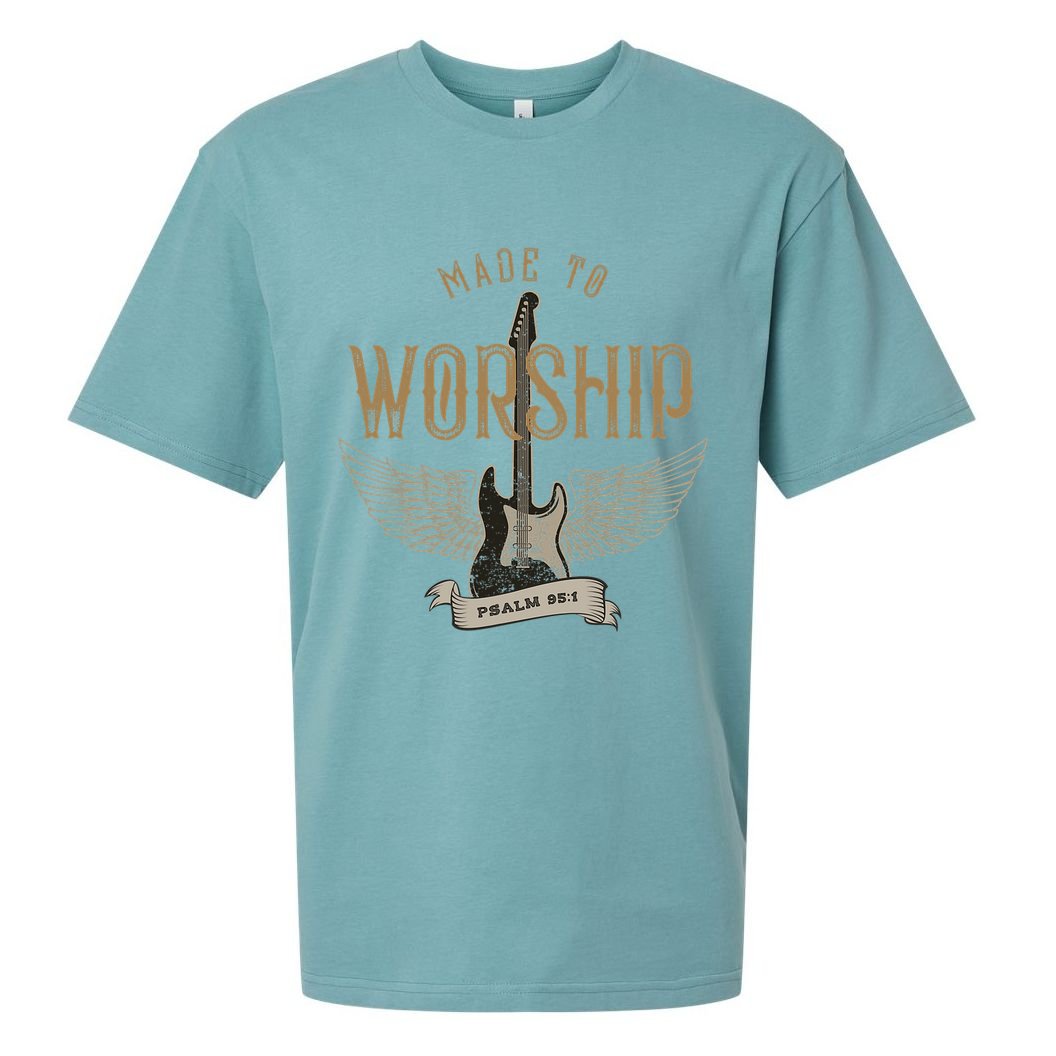 Made To Worship Psalm 95 1 Christian Worship Bible Verse Sueded Cloud Jersey T-Shirt