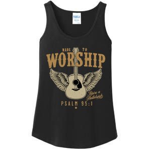 Made To Worship Psalm 95 Faith Christian Bible Verse Ladies Essential Tank