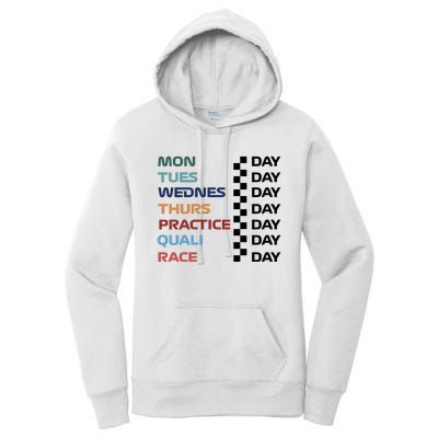 Mon Tues Wednes Thurs Practice Quali Race Day Women's Pullover Hoodie