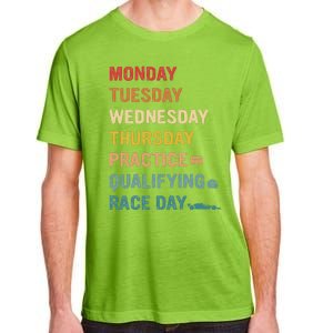 Mon Tue Wed Thu Practice Qualifying Race Day Adult ChromaSoft Performance T-Shirt