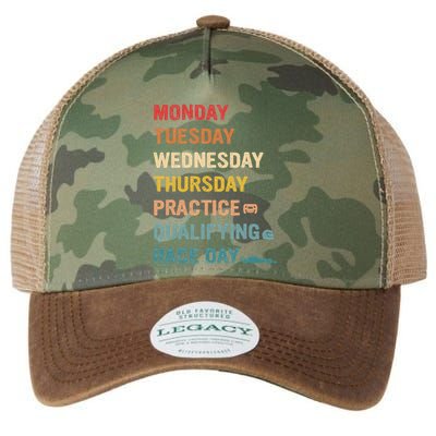 Mon Tue Wed Thu Practice Qualifying Race Day Legacy Tie Dye Trucker Hat