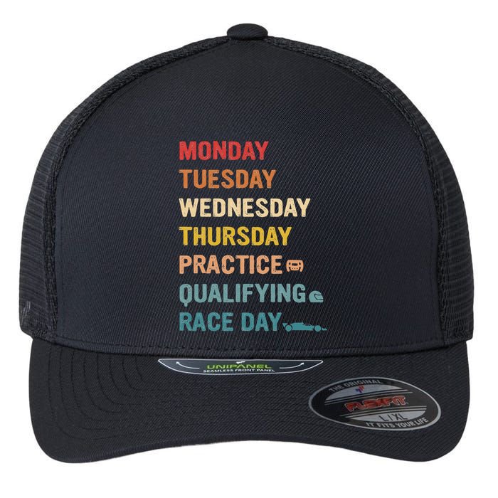Mon Tue Wed Thu Practice Qualifying Race Day Flexfit Unipanel Trucker Cap