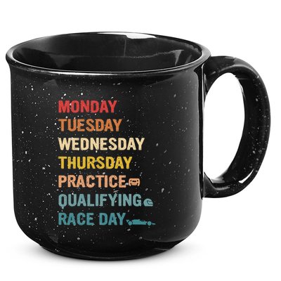 Mon Tue Wed Thu Practice Qualifying Race Day 15oz Campfire Ceramic Mug