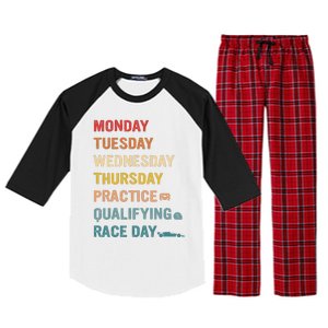 Mon Tue Wed Thu Practice Qualifying Race Day Raglan Sleeve Pajama Set