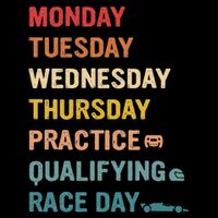 Mon Tue Wed Thu Practice Qualifying Race Day Flatbill Hat