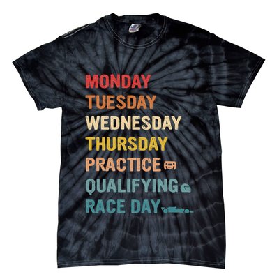 Mon Tue Wed Thu Practice Qualifying Race Day Tie-Dye T-Shirt