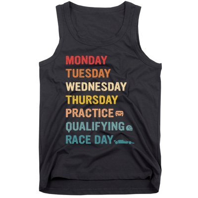 Mon Tue Wed Thu Practice Qualifying Race Day Tank Top