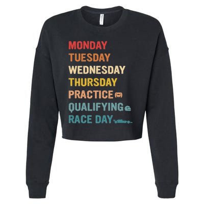 Mon Tue Wed Thu Practice Qualifying Race Day Cropped Pullover Crew