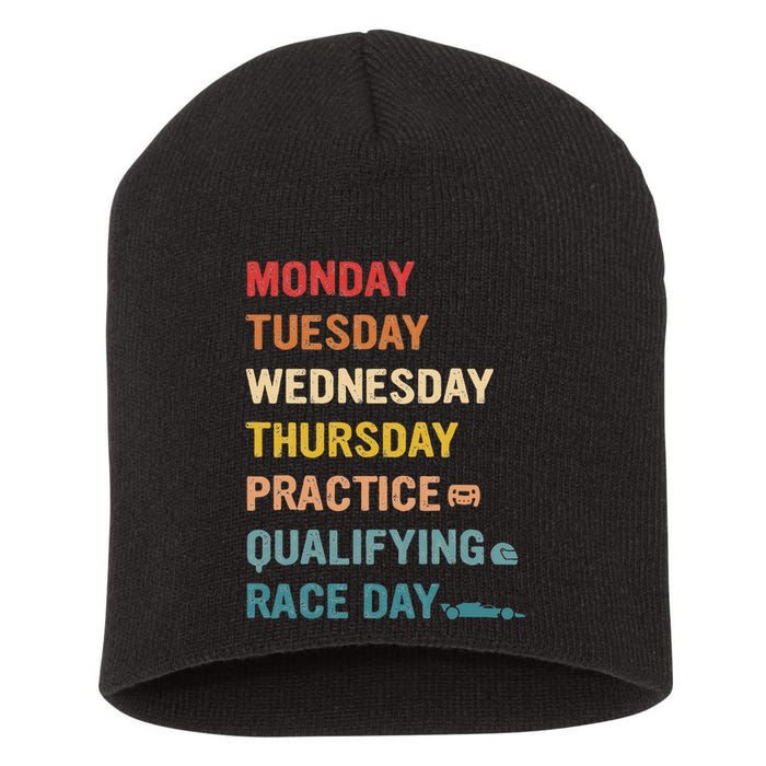 Mon Tue Wed Thu Practice Qualifying Race Day Short Acrylic Beanie