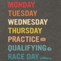 Mon Tue Wed Thu Practice Qualifying Race Day Cotton Canvas Backpack