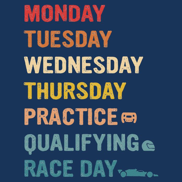 Mon Tue Wed Thu Practice Qualifying Race Day Infant Baby Jersey Bodysuit