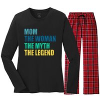 Mom The Woman The Myth The Legend Women's Long Sleeve Flannel Pajama Set 