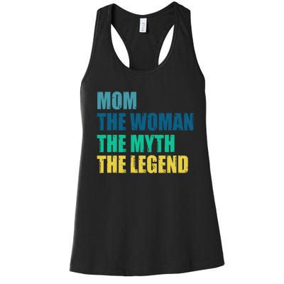 Mom The Woman The Myth The Legend Women's Racerback Tank