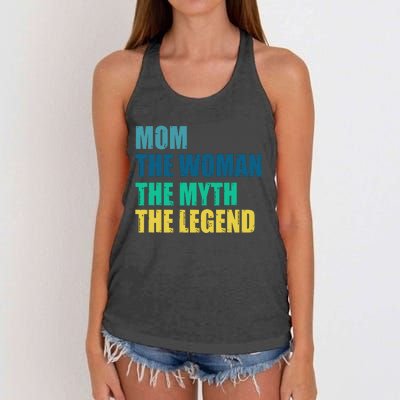 Mom The Woman The Myth The Legend Women's Knotted Racerback Tank