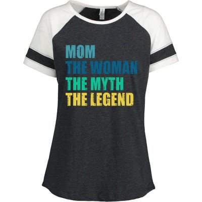 Mom The Woman The Myth The Legend Enza Ladies Jersey Colorblock Tee