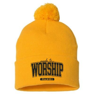 Made To Worship Christian Pom Pom 12in Knit Beanie