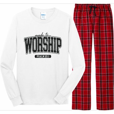 Made To Worship Christian Long Sleeve Pajama Set