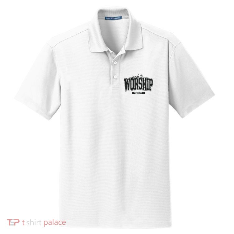 Made To Worship Christian Dry Zone Grid Polo