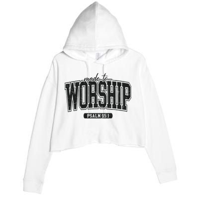Made To Worship Christian Crop Fleece Hoodie