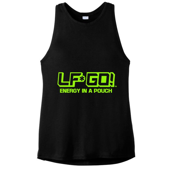 Mike Tyson Wearing Lfgo Energy In A Pouch Ladies PosiCharge Tri-Blend Wicking Tank