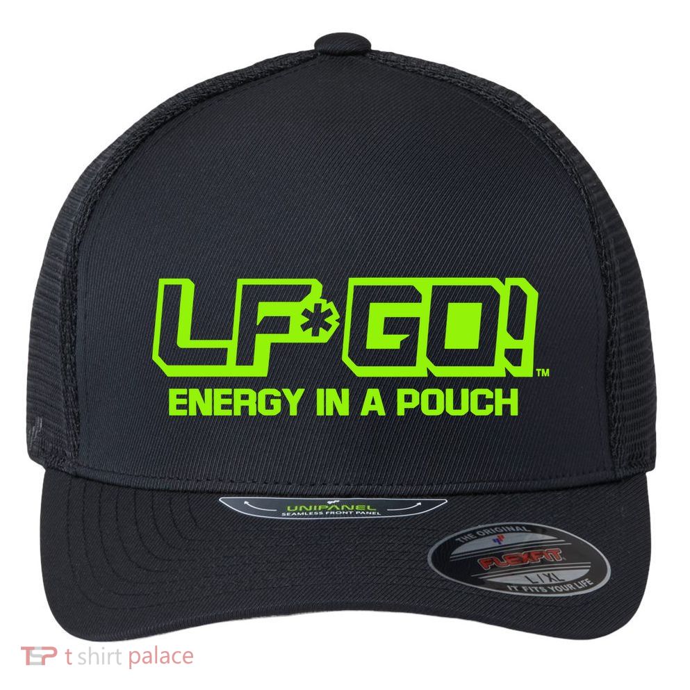 Mike Tyson Wearing Lfgo Energy In A Pouch Flexfit Unipanel Trucker Cap