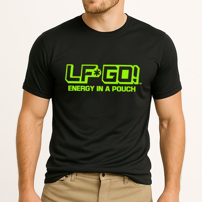 Mike Tyson Wearing Lfgo Energy In A Pouch Performance Shirt