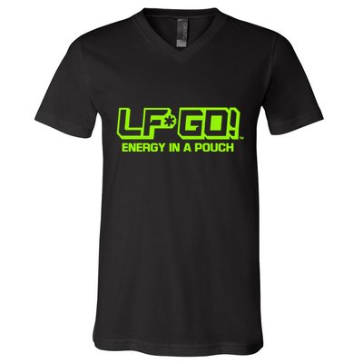 Mike Tyson Wearing Lfgo Energy In A Pouch V-Neck T-Shirt