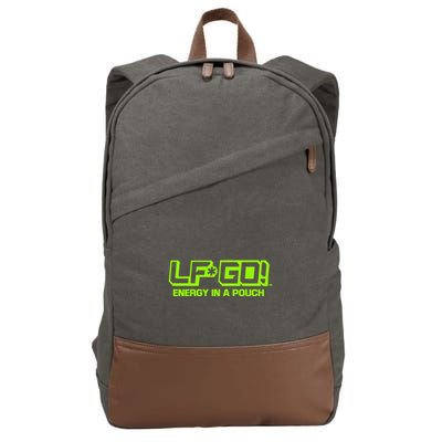 Mike Tyson Wearing Lfgo Energy In A Pouch Cotton Canvas Backpack