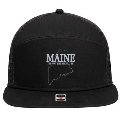 Maine The Way Life Should Be State Pride 7 Panel Mesh Trucker Snapback Hat