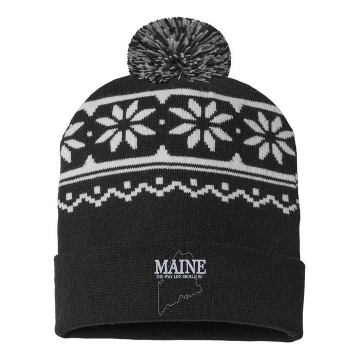 Maine The Way Life Should Be State Pride USA-Made Snowflake Beanie