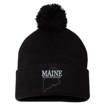 Maine The Way Life Should Be State Pride Pom Pom 12in Knit Beanie