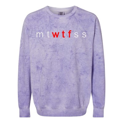 mtWTFss Days of the Week Red WTF Logo Colorblast Crewneck Sweatshirt