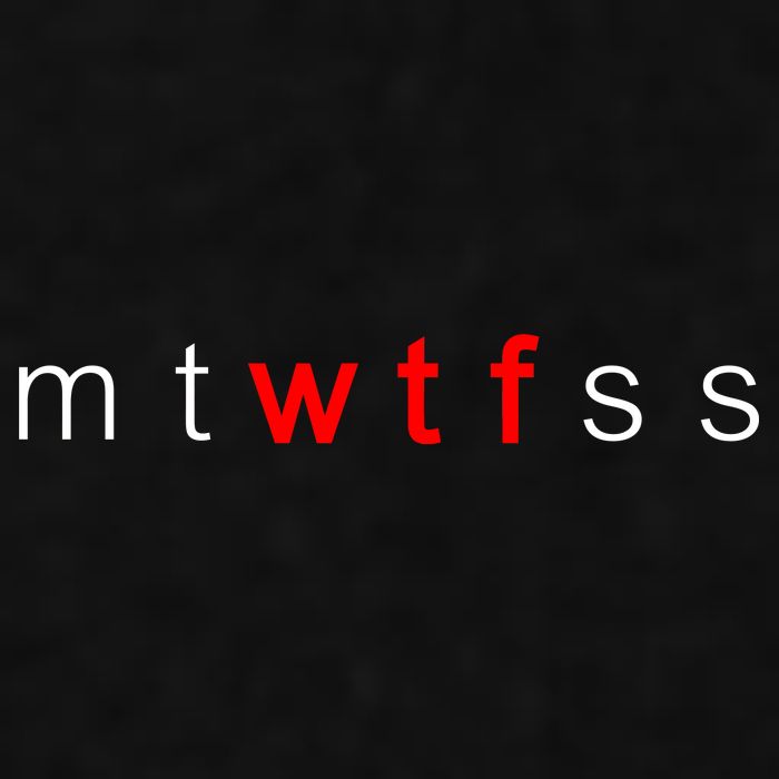 mtWTFss Days of the Week Red WTF Logo Ladies PosiCharge Tri-Blend Wicking Tank