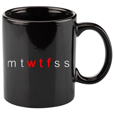 mtWTFss Days of the Week Red WTF Logo 11oz C Handle Ceramic Mug