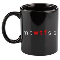 mtWTFss Days of the Week Red WTF Logo 11oz C Handle Ceramic Mug