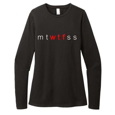 mtWTFss Days of the Week Red WTF Logo Womens CVC Long Sleeve Shirt