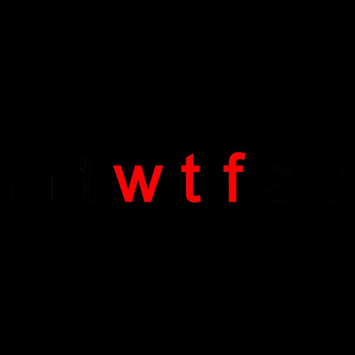 mtWTFss Days of the Week Red WTF Logo 16oz Travel Tumbler