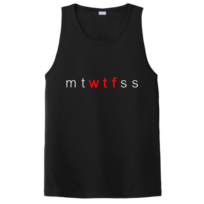 mtWTFss Days of the Week Red WTF Logo PosiCharge Competitor Tank