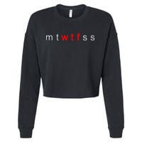 mtWTFss Days of the Week Red WTF Logo Cropped Pullover Crew