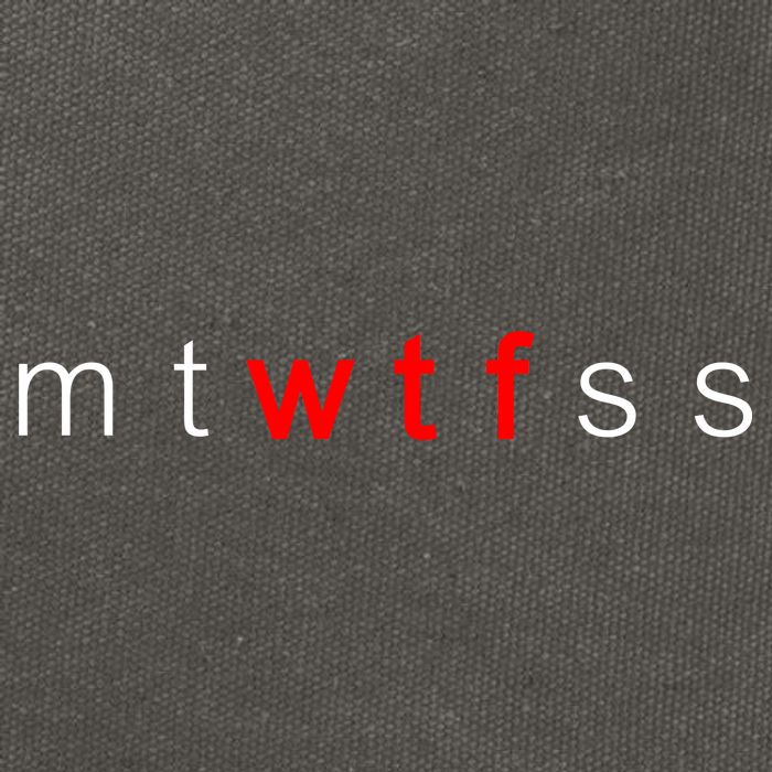 mtWTFss Days of the Week Red WTF Logo Cotton Canvas Backpack