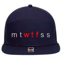 mtWTFss Days of the Week Red WTF Logo 7 Panel Mesh Trucker Snapback Hat