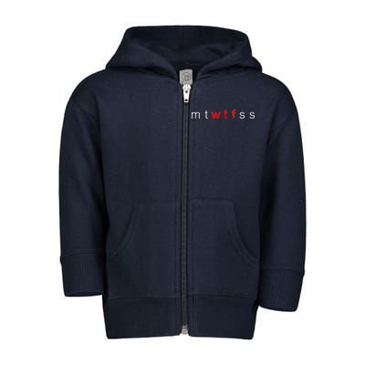 mtWTFss Days of the Week Red WTF Logo Toddler Zip Fleece Hoodie