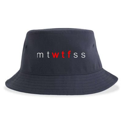 mtWTFss Days of the Week Red WTF Logo Sustainable Bucket Hat
