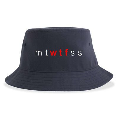 mtWTFss Days of the Week Red WTF Logo Sustainable Bucket Hat