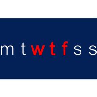 mtWTFss Days of the Week Red WTF Logo Bumper Sticker