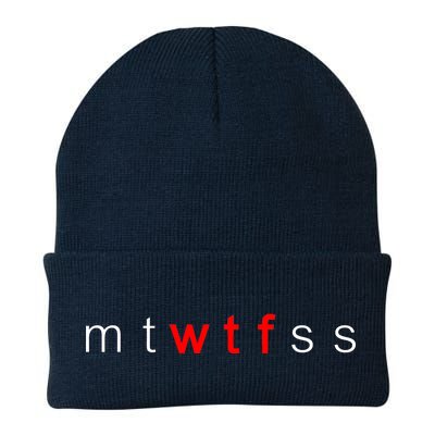 mtWTFss Days of the Week Red WTF Logo Knit Cap Winter Beanie