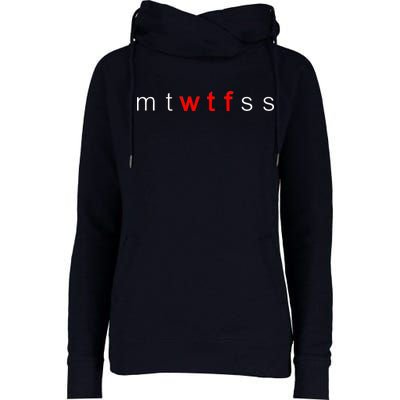 mtWTFss Days of the Week Red WTF Logo Womens Funnel Neck Pullover Hood