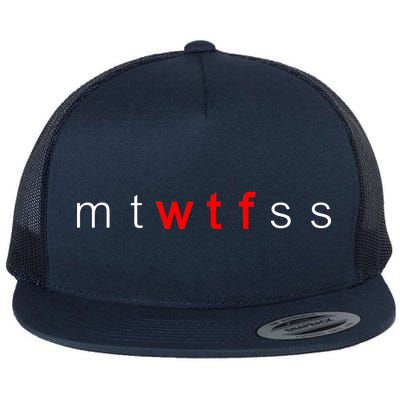 mtWTFss Days of the Week Red WTF Logo Flat Bill Trucker Hat