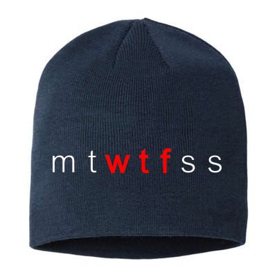 mtWTFss Days of the Week Red WTF Logo Sustainable Beanie