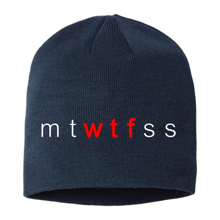 mtWTFss Days of the Week Red WTF Logo Sustainable Beanie